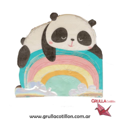 SERVILLETA PANDA Y ARCOIRIS x 12 unidades