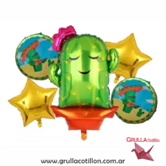 SET 5 GLOBOS CACTUS - FIESTA MEXICANA