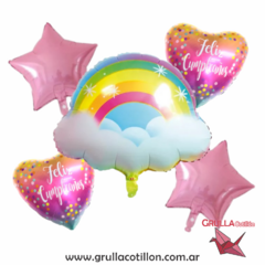 SET 5 GLOBOS ARCO IRIS