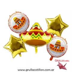 SET 5 GLOBOS GORRO MEXICANO