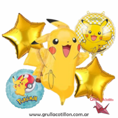 SET 5 GLOBOS POKEMON - PIKACHU CUERPO ENTERO - comprar online