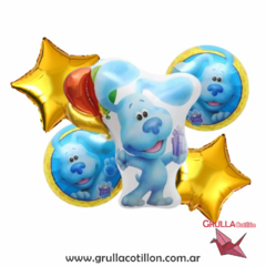 SET 5 GLOBOS PISTAS DE BLUE - comprar online