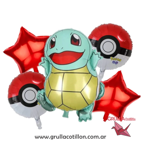 SET 5 GLOBOS POKEMON - CELESTE - comprar online