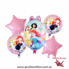 SET 5 GLOBOS PRINCESAS DISNEY JUNTAS