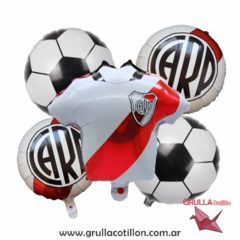 SET 5 GLOBOS CAMISETA RIVER