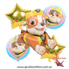 SET 5 GLOBOS PAW PATROL - RUBBLE - comprar online