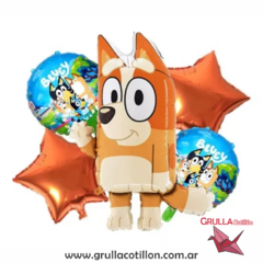 SET 5 GLOBOS BLUEY - BINGO NARANJA - comprar online
