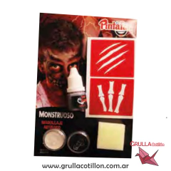 KIT MAQUILLAJE HALLOWEEN CON ACCESORIOS - HUESOS