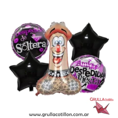 SET 5 GLOBOS DESPEDIDA SOLTERA PENE ROCKERO