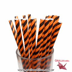 SORBETES HALLOWEEN NARANJA Y NEGRO x12
