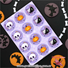 STICKER HALLOWEEN LILA x12