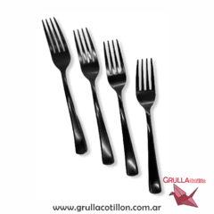 TENEDORES PREMIUM NEGROS x10
