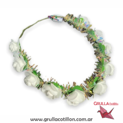 TIARA FLORES LUZ LED BLANCA