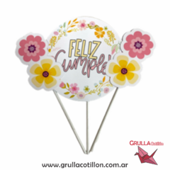 CAKE TOPPER x3 - FLORES