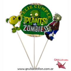 CAKE TOPPER x3 - PLANTA VS ZOMBIE - comprar online