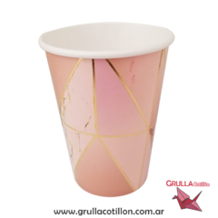 VASO MARMOL ROSE GOLD x8