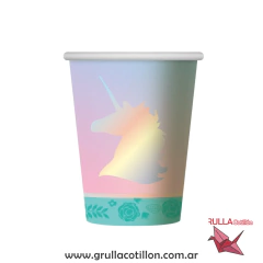 VASO UNICORNIO IRIDISCENTE x 6 unidades