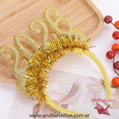 VINCHA 2026 METALIZADA (Elegir color) - GRULLA COTILLÓN