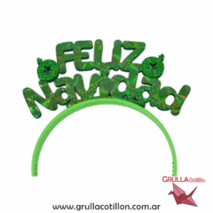 VINCHA FRASE FELIZ NAVIDAD HOLOGRAFICA (Elegir color) - tienda online