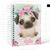 Caderneta de Saúde Vacina Vacinação Cachorrinho Pug Menina - A5 (15x21cm) - Ref.: ME
