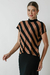 Blusa Listrada Gola Alta - Carolina Colours Brasil