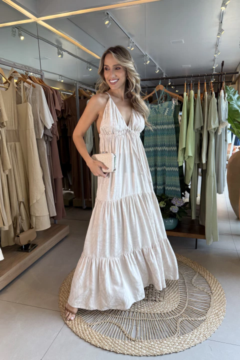 Vestido Longo Babado - comprar online