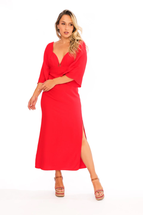 Vestido Longo Recortes