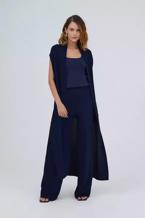 Colete Longo em Tricot