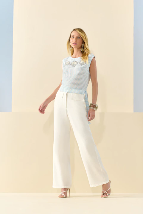 Blusa Serenity Bordado Conchas - comprar online