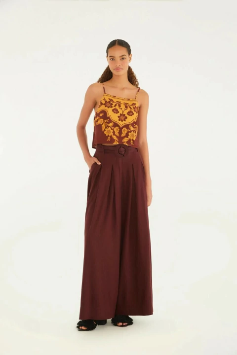 Calça Pantalona Pregas - comprar online
