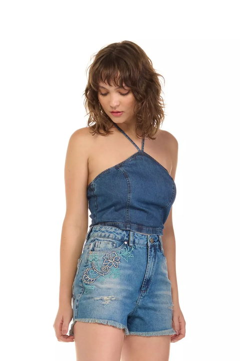 Short G5 Bordado Flor