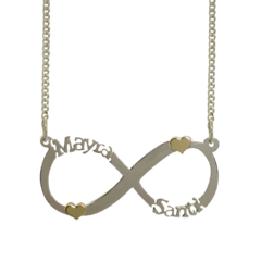 Cadena con dije infinito y nombres