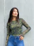Blusa Manga Longa Estampa Cobra