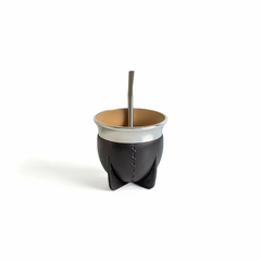 MATE PAMPA TRADICIONAL NEGRO BOCA ABIERTA - comprar online