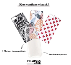 IPHONE - PACK 3 FILMINAS + FUNDA
