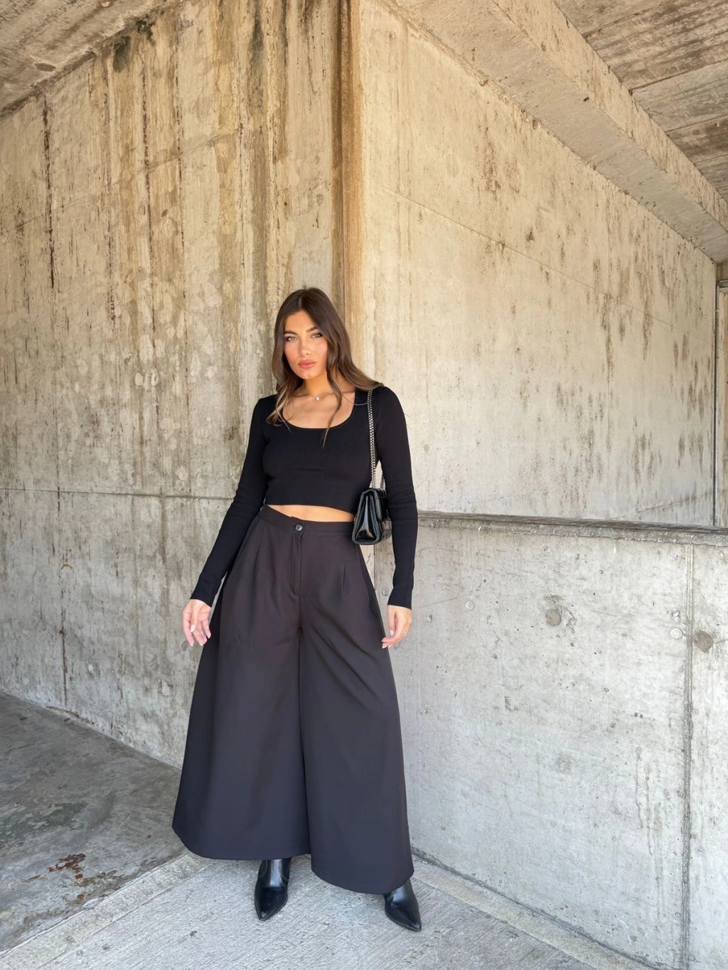 Palazo ancho Zo crep sastrero con elástico / 622