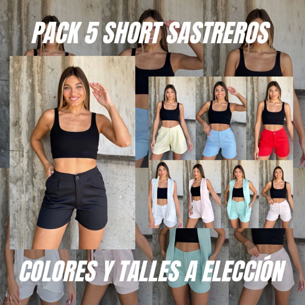 Pack 5 short sastreros a elección