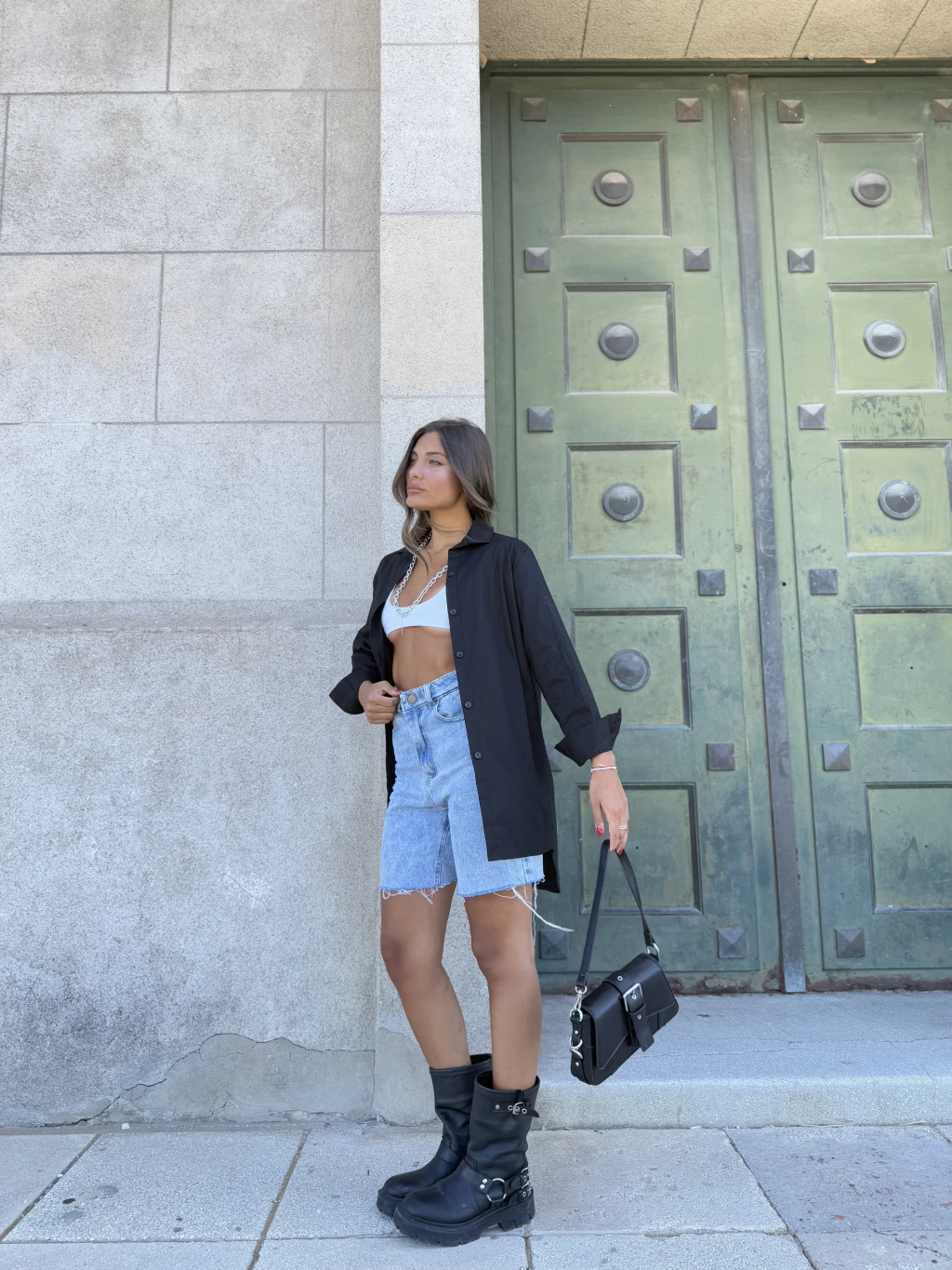 Camisa Larga Poplin con Lycra Madrid / 402