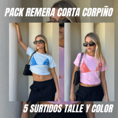 Pack 5 remeras cortas corpiño / Pack 46