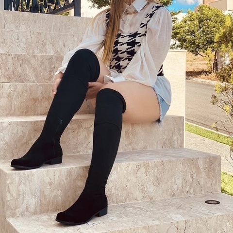Bota Over Solado Baixo Preta - comprar online