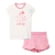 135718 Pijama nena remera c/est y short liso - Naranjo