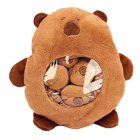 Pelúcia Grande Capivara Com Filhotes - R3683 BBR Toys