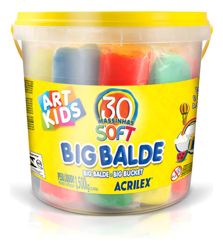 Big Balde Massa Modelar Art Kids - 40023 Acrilex