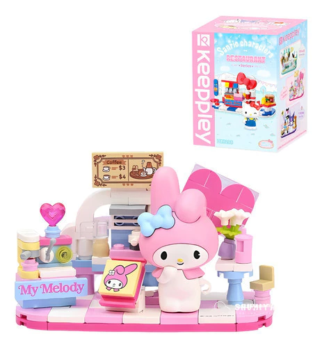 Bloco De Montar Restaurantes Hello Kitty E Amigos 134 Pcs - DZ0203 Keeppley