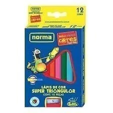 Lapis De Cor 12 Cores Jumbo Triangular e Apontador - 903957 Norma