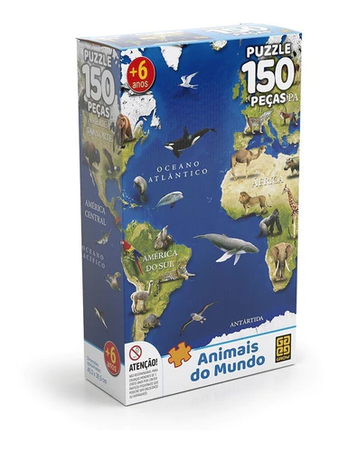 Puzzle 150 Pcs Animais Do Mundo - 03108 Grow