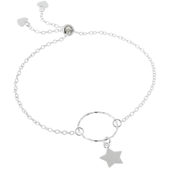 Pulsera ajustable con círculo y estrella