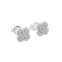 Aros flor con piedras (par)