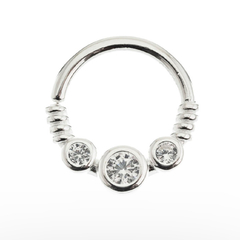 Aros tipo piercing con piedras (unidad)