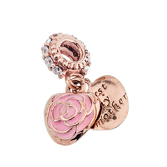 Charm corazón con flor